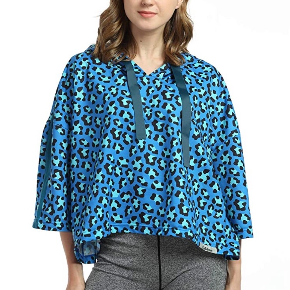 Catalonia Crop Top Blue Hoodie Camouflage One Size